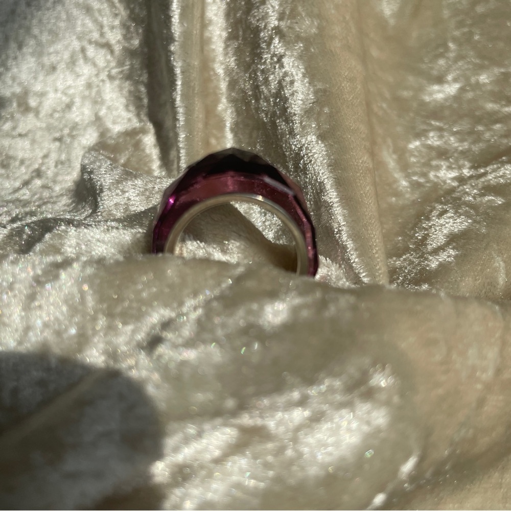 Swarovski Silver Plated Amethyst Crystal Ring - Picture 6 of 14